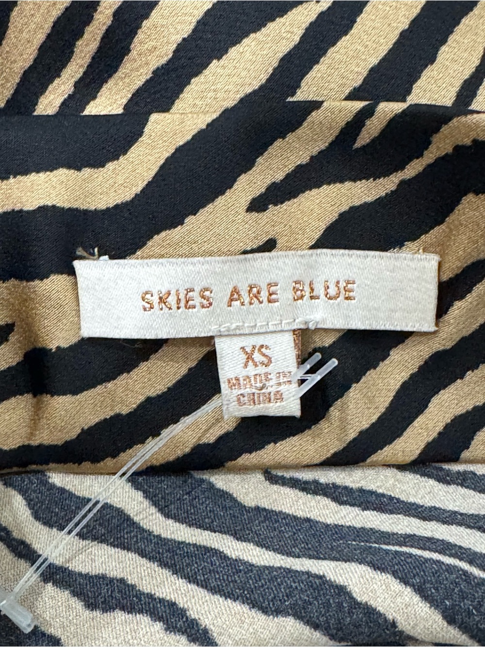 NWOT 🦓SKIES ARE BLUE Holly Zebra Satin Midi Skirt XS - Picture 8 of 10